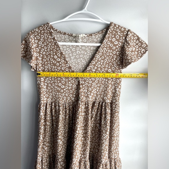 Ruffle Tiered Sundress in Tan and White - Picture 5 of 5